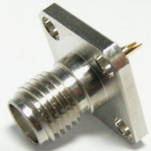 SMA Jack Panel Mount 4 Holes Silver